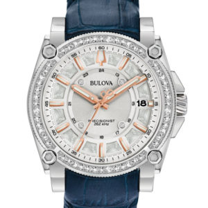 BULOVA DIAMOND BLUE LEATHER STRAP PRECISIONIST 96R227