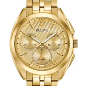 BULOVA MEN'S CURV CHRONOGRAPH GOLD-TONE 97A125
