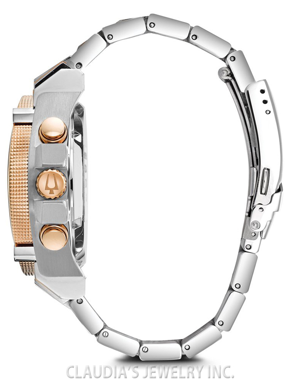 BULOVA MEN'S PRECISIONIST STAINLESS STEEL-ROSE GOLD-TONE 98B317 - Image 3