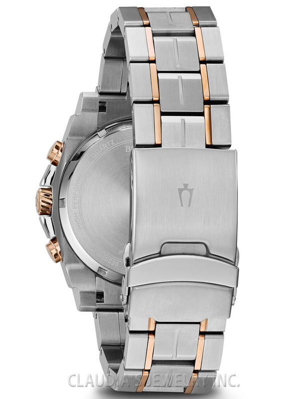 BULOVA MEN'S PRECISIONIST STAINLESS STEEL-ROSE GOLD-TONE 98B317 - Image 4