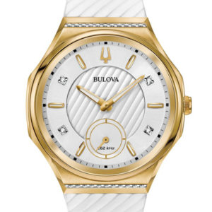 BULOVA WOMEN'S CURV 26 DIAMONDS GOLD-TONE 98R237