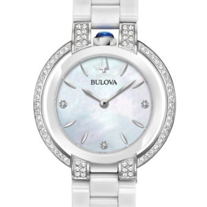 BULOVA WOMEN'S RUBAIYAT DIAMOND CERAMIC-STAINLESS STEEL 98R265