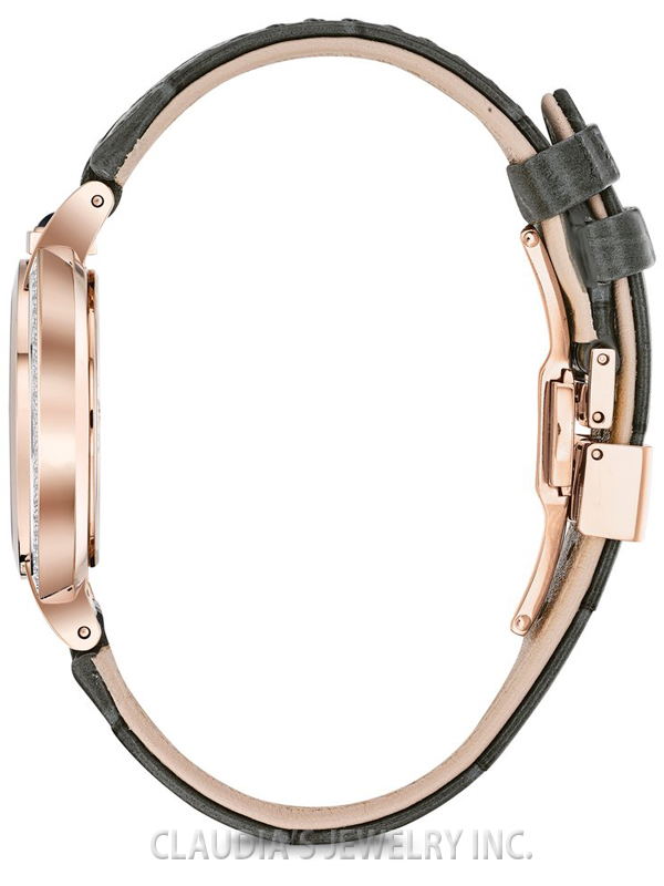 BULOVA WOMEN'S RUBAIYAT 73 DIAMONDS GRAY LEATHER STRAP 98R268 - Image 3