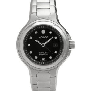 MOVADO DIAMOND LADIE'S WATCH SERIES 800 BLACK DIAL 2600053