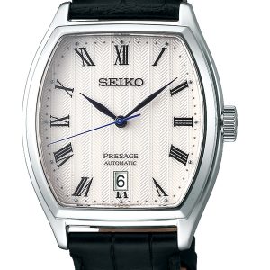 SEIKO PRESAGE AUTOMATIC WHITE DIAL TONNEAU CASE SRPD05