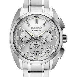 SEIKO ASTRON GPS SOLAR TITANIUM DUAL TIME SILVER DIAL SSH063