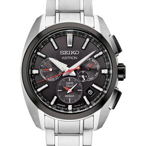 SEIKO ASTRON GPS SOLAR TITANIUM DUAL TIME BLACK DIAL SSH103