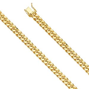 14KY 5.7mm Hol Miami Cuban Bracelet 8 Inches