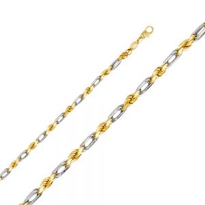 14K 2T 5.0 mm Figarope Chain