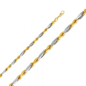 14K 2T 6.5 mm Figarope Chain