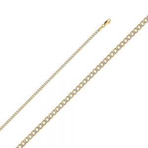 14KY 2.4mm Semi-Solid Cuban Bevel WP Chain