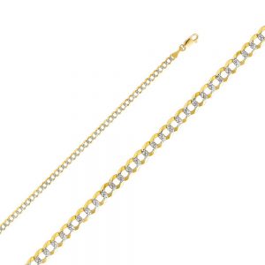 14KY 3.6mm Cuban Open Light WP Chain