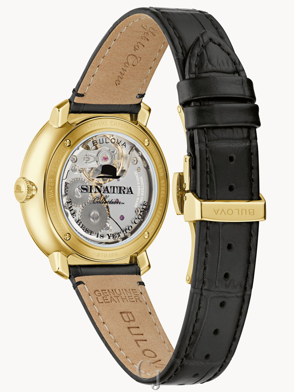 Men's Black Leather Strap Watch Frank Sinatra ‘The Best Is Yet To Come’ 97B195 - Image 4