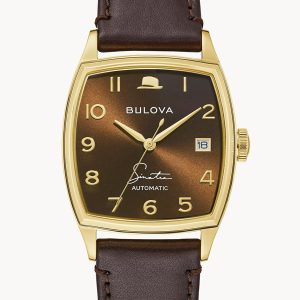 Men's Brown Leather Strap Watch Frank Sinatra 'Young At Heart”' 97B198