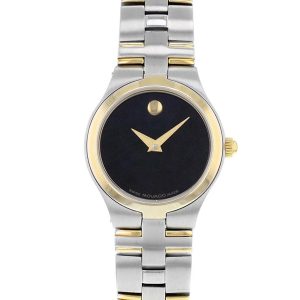 MOVADO JURO LADIES BLACK DIAL TWO-TONE WATCH 0605031