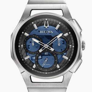 MEN’S BULOVA CURV CHRONOGRAPH BLUE DIAL WATCH 96A205
