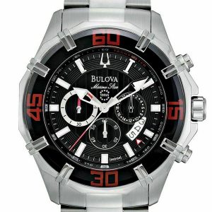 MEN’S BULOVA MARINE STAR BLACK DIAL WATCH 96B154