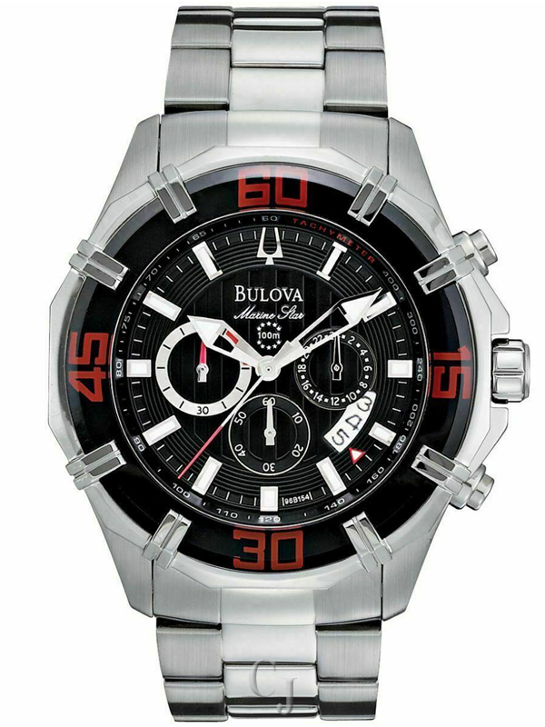 MEN’S BULOVA MARINE STAR BLACK DIAL WATCH 96B154
