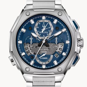MEN’S BULOVA PRECISIONIST CHRONOGRAPH BLUE DIAL WATCH 96B349