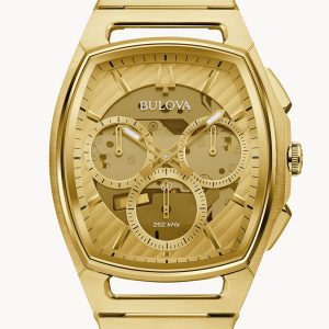MEN’S BULOVA CURV CHRONOGRAPH CHAMPAGNE DIAL WATCH 97A160