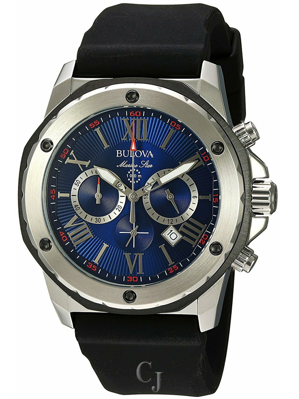 MEN’S BULOVA MARINE STAR BLUE DIAL WATCH 98B258