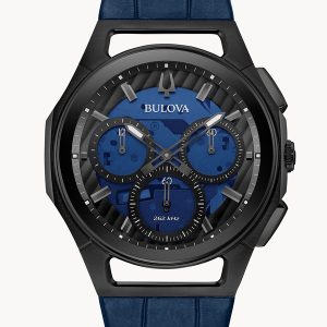 MEN’S BULOVA CURV CHRONOGRAPH BLUE DIAL WATCH 98A232
