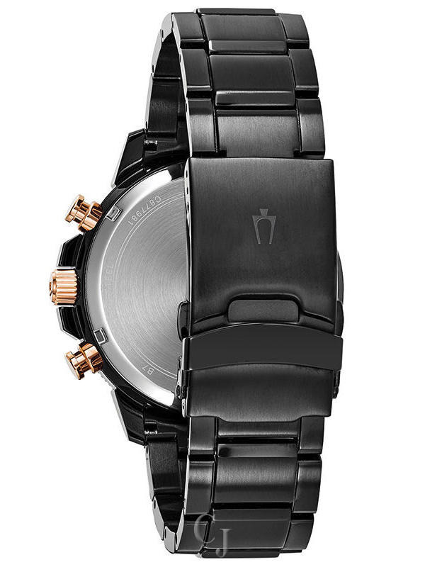 MEN’S BULOVA MARINE STAR BLACK DIAL WATCH 98B302 - Image 4