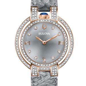 BULOVA WOMEN'S RUBAIYAT GREY DIAL W/ DIAMONDS WATCH 98R255