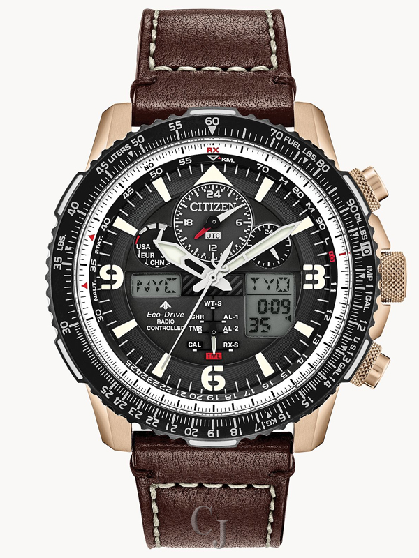 CITIZEN ECO DRIVE PROMASTER SKYHAWK A-T BLACK DIAL WATCH JY8076-07E