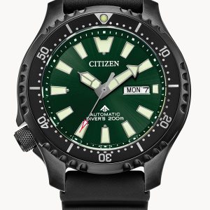 CITIZEN PROMASTER DIVE AUTOMATIC GREEN DIAL WATCH NY0155-07X