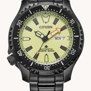 CITIZEN PROMASTER DIVE AUTOMATIC YELLOW LUMINOUS DIAL WATCH NY0155-58X