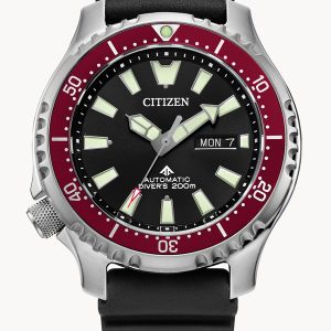 CITIZEN PROMASTER DIVE AUTOMATIC BLACK DIAL WATCH NY0156-04E