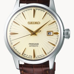SEIKO PRESAGE AUTOMATIC CHAMPAGNE DIAL LEATHER STRAP SRPC99