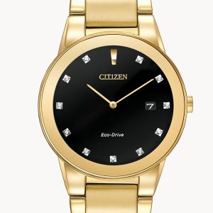CITIZEN AXIOM BLACK DIAL W/ DIAMOND ACCENTS MENS WATCH AU1062-56G