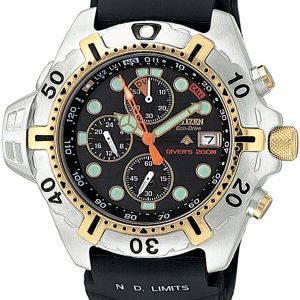 CITIZEN PROMASTER DEPTH METER CHRONOGRAPH BLACK DIAL WATCH BJ2004-08E