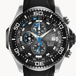 CITIZEN PROMASTER DEPTH METER CHRONOGRAPH BLACK DIAL WATCH BJ2115-07E