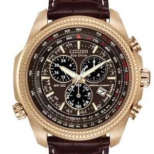 CITIZEN ECO DRIVE BRYCEN CHRONOGRAPH BROWN DIAL WATCH BL5403-03X