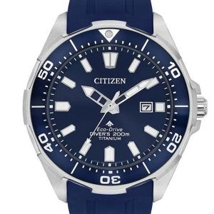 CITIZEN ECO-DRIVE W/ BLUE POLYURETHANE STRAP WATCH BN0201-02M