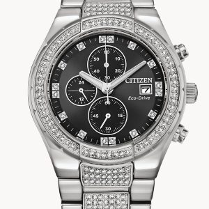 CITIZEN CRYSTAL BLACK DIAL MEN’S WATCH CA0750-53E