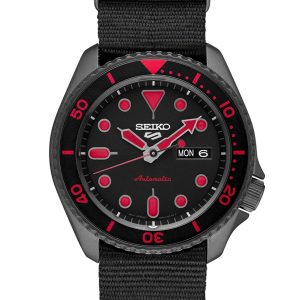 SEIKO 5 SPORTS BLACK DIAL MEN’S WATCH SRPD83