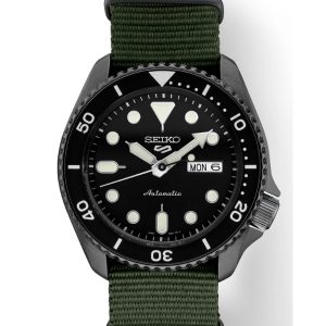 SEIKO 5 SPORTS GREEN NYLON STRAP MEN’S WATCH SRPD91
