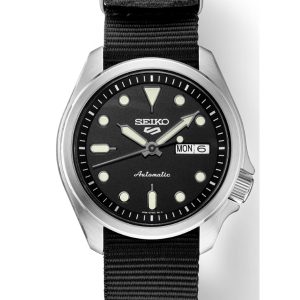 SEIKO 5 SPORTS BLACK SUNRAY DIAL MEN’S WATCH SRPE67