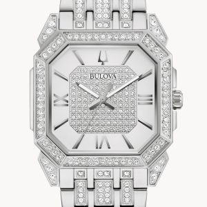 BULOVA OCTAVA SILVER-TONE DIAL WATCH 96A285