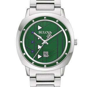 MEN’S BULOVA FRANK LLOYD WRIGHT HOLLYHOCK GREEN DIAL WATCH 96A286