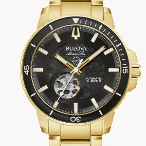 MEN’S BULOVA MARINE STAR BLACK DIAL WATCH 97A174