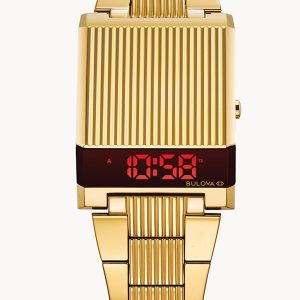 MEN’S BULOVA COMPUTRON BLACK RED DIAL WATCH 97C110