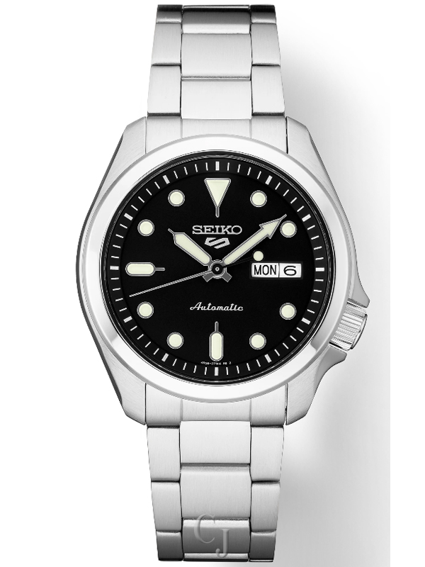 SEIKO 5 SPORTS BLACK SUNRAY DIAL MEN’S WATCH SRPE55