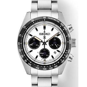 SEIKO PROSPEX SPEEDTIMER SOLAR CHRONOGRAPH WHITE DIAL WATCH SSC813