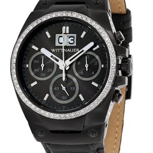 WITTNAUER MEN’S CHRONOGRAPH BLACK DIAL WATCH WN1012