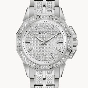WOMEN'S BULOVA OCTAVA SILVER-TONE DIAL WATCH 96L305